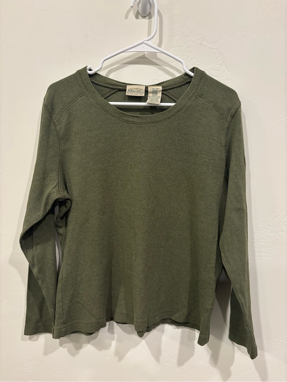 St. John's Bay Olive Crewneck Long-Sleeve Top